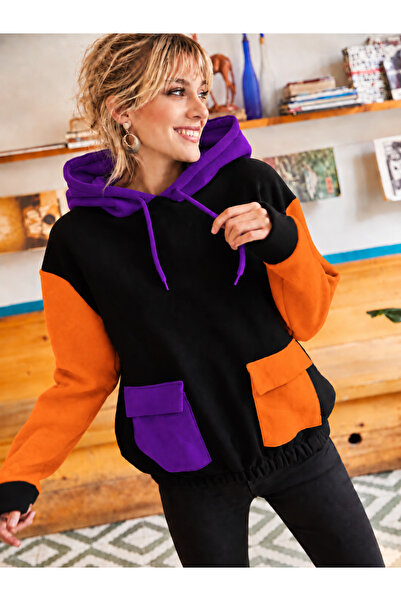 Machetta Damen-Sweatshirt mit Kapuze in 3 Farben und Fronttaschen
