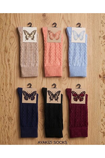 ayakizi socks Γυναικείες ακρυλικές κάλτσες με σχέδιο ζιγκ-ζαγκ που πλένονται,...