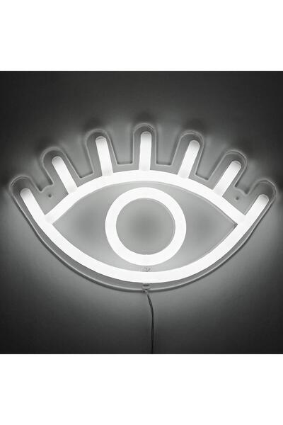 Ey Amped & Co Eye LED Neon Light, Wall Hanging Room Decor, White, 13 x 8 inch...