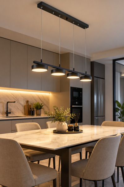 Fer Avize Sezar Led Modern Tasarım 3 Renk Işık Seçenekli Enerji Tasarruflu 4'...