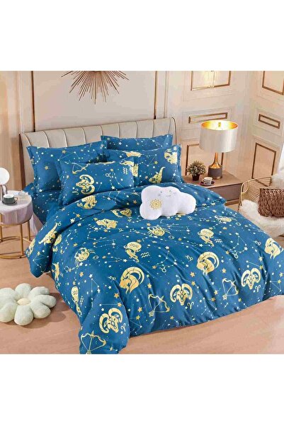 JOJO HOME Lenjerie de pat cu 2 fete, tesatura tip finet, 4 piese, pat 1 perso...