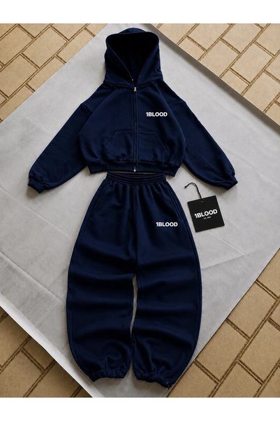 1blood Premium Detaylı Baggy Unisex Eşofman Takımı