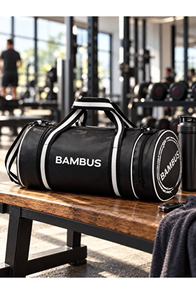Bambus Fit Silindir Spor Çantası-Fitness,Seyehat ve Günlük Kullanım El Omuz Ç...