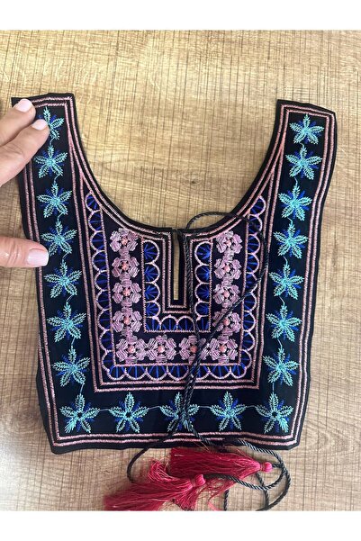 Gönülden Tasarım Aplicație etnică brodată pentru guler 29x17 cm