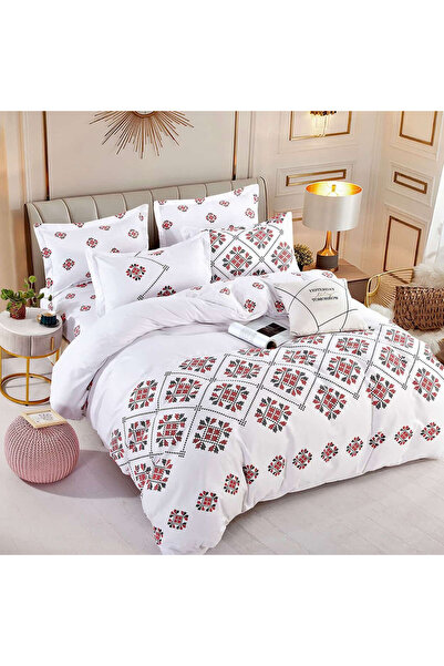 JOJO HOME Lenjerie de pat cu 2 fete, tesatura tip finet, pat 1 persoana, 4 pi...
