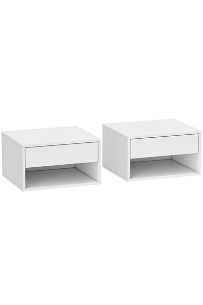 OEM Σετ 2 αιωρούμενων κομοδίνων, PAL, 37x32x21 εκ., συρτάρι 29x23.5x6 εκ., χω...