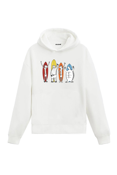 Colermi Surfer Animals Design Hooded Sweatshirt