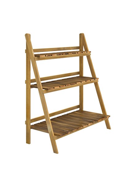 OEM Foldable plant stand with 3 levels, spruce wood, 80x37x93 cm folded 80x6....