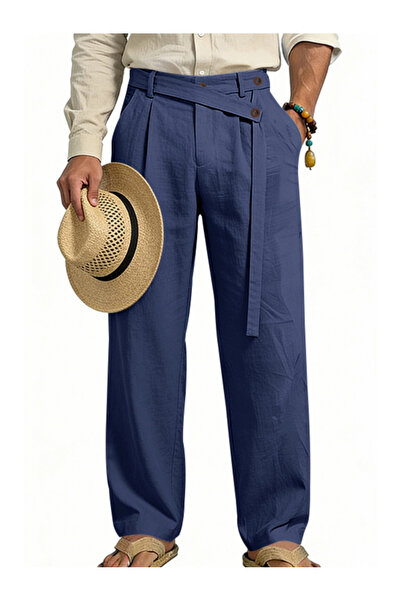Take Two By Styli Men Relaxed Fit Linen Casual Pants