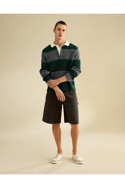 AMERICAN EAGLE قميص بولو للرجبي من نوع AE Shaker Stitch