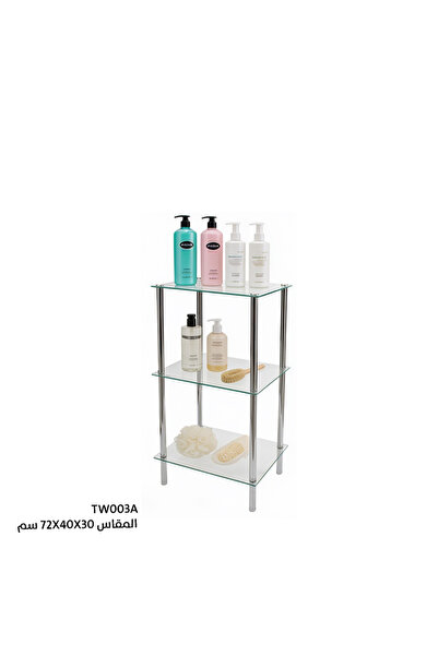Generic Brand طاولة زجاج شفاف - 3 رفوف - مستطيل - تايوان