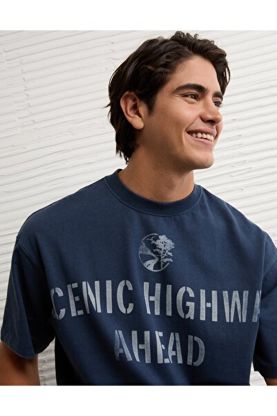 AMERICAN EAGLE تي شيرت AE Boxy Destination Graphic
