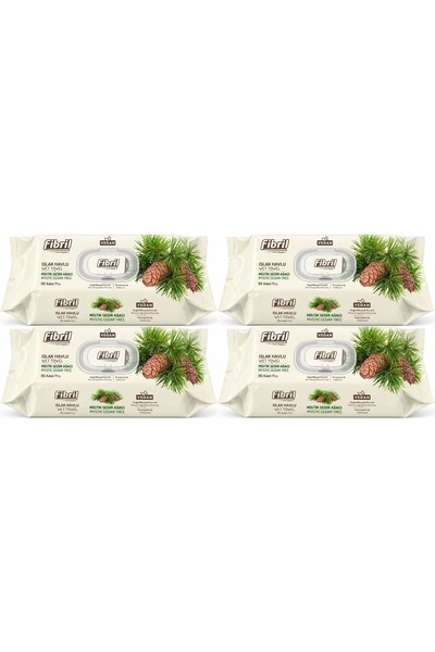 Fibril Wet Towel Wipes 90 Sheets Mystic Cedar Wood with Plastic Cover (Set of...