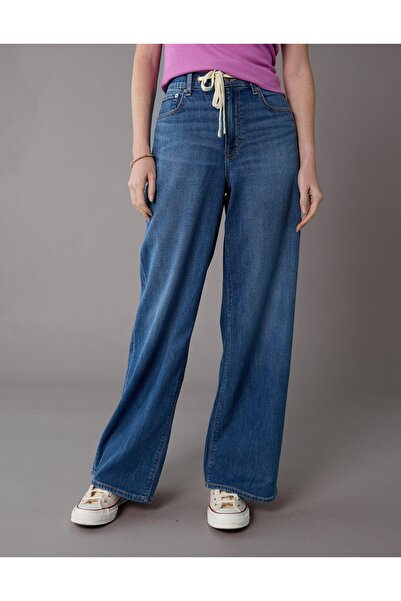 AMERICAN EAGLE بنطلون جينز AE Dreamy Drapey Stretch Super High-Waisted Baggy ...
