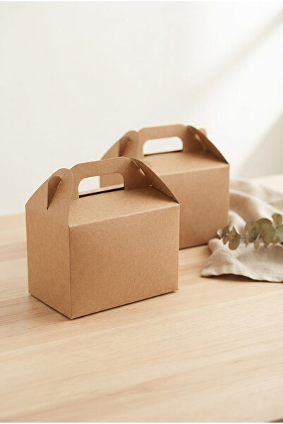 CREAPACK El Geçmeli Kraft Hediye Kutusu, 10x14 cm, 2 Adet, Tutmalı Karton Kutu