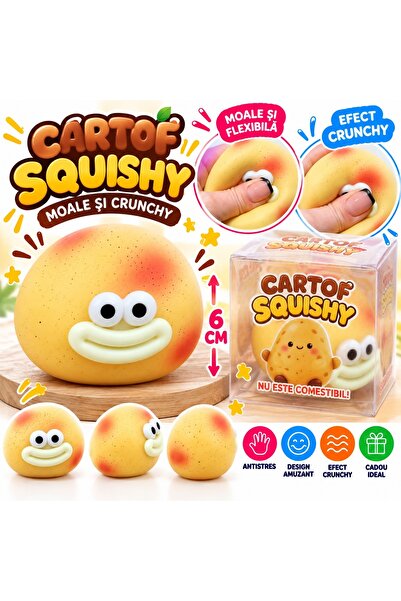 SHOP LIKE A PRO Jucărie Squishy Potato Crunchy, Moale și Flexibilă, Antistres...