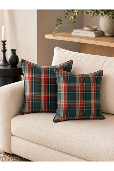 Styli Pack of 2 - Plaid Cushion Cover, 45x45cm