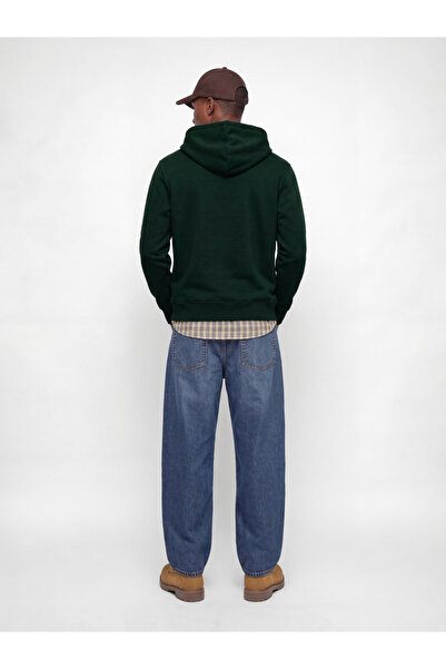 Jack & Jones Dark Green JJESTAR Slogan Print Kangaroo Pocket Hoodie