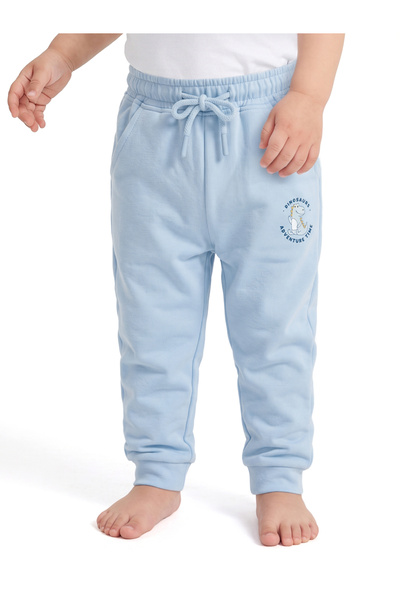 Styli Baby Boy Light Blue Graphic Print Drawstring Waist Joggers