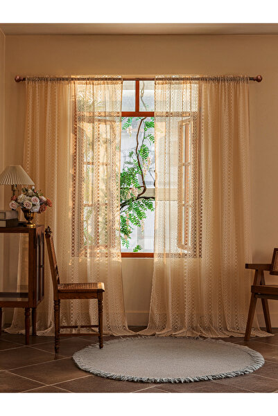 Styli 1-Piece Sheer Curtain 200X260Cm, Beige