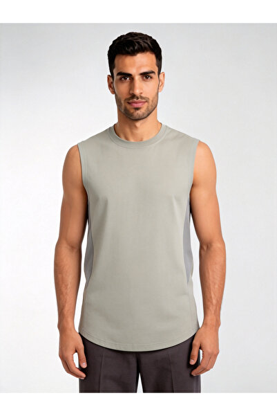 Take Two By Styli Beige Plain Regular Fit Tank Top