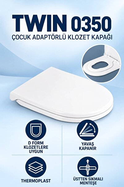 NKP TWİN Çocuk Adaptörlü Klozet Kapağı ,Çocuk Yetişkin Klozet Kapağı