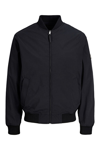 Jack & Jones Black JPRBLAJOSH Solid Zip-Up Bomber Jacket