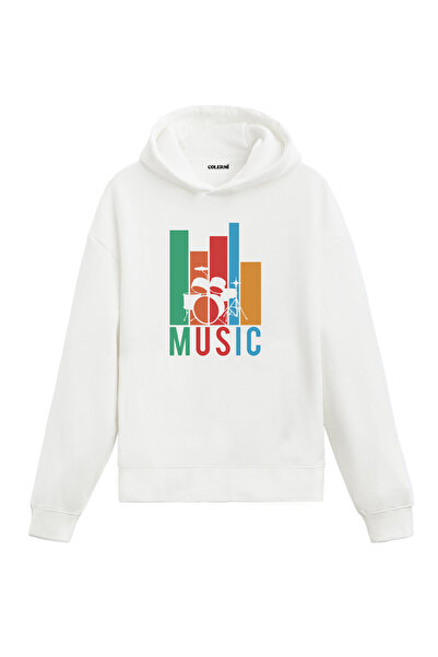 Colermi Retro Drum Music Design Hooded Sweatshirt