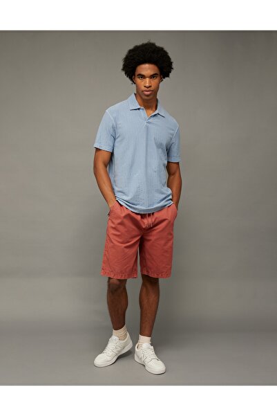 AMERICAN EAGLE قميص بولو محكم بنقشة AE لعطلة نهاية الأسبوع