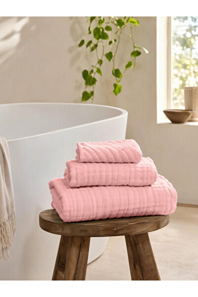 Styli Pack of 3 - Solid Towels, Peach - 34x34cm, 25x50cm, 70x140cm