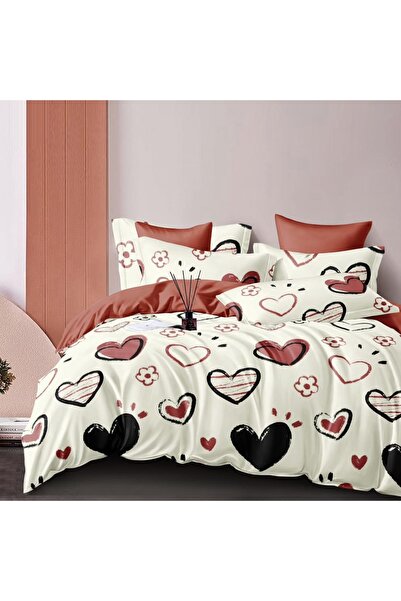 JOJO HOME Lenjerie de pat cu 2 fete, tesatura tip finet, pat 2 persoane, 6 pi...