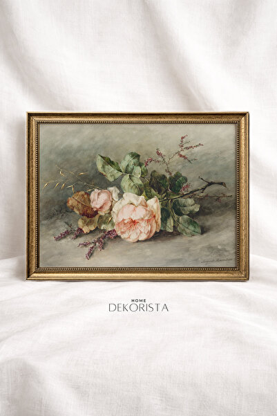 HOME DEKORİSTA Tablou floral VINTAGE fără sticlă, decor floral de perete, pic...