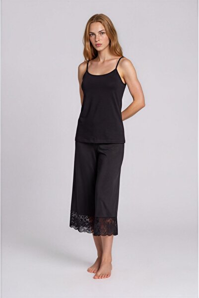 Newteam Women's Bamboo Wide-Leg Lace Underskirt Capri Pants Lining Underwear ...