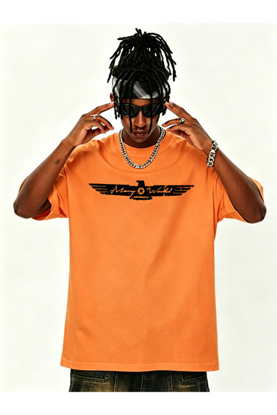 Take Two By Styli Orange Graphic Print Short Sleeve T-Shirt