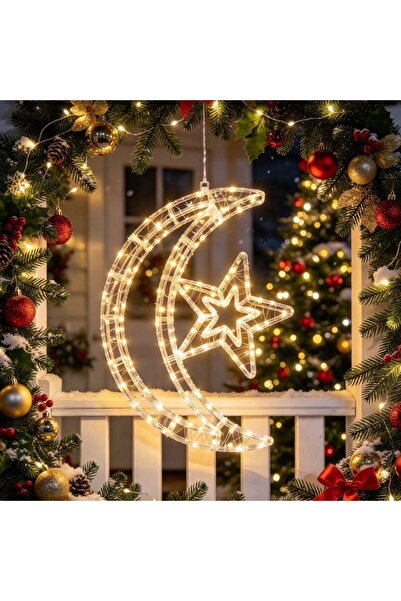 Kmt Style Moon and Star shaped decorative hanging lamp, 400 pieces LED warm l...