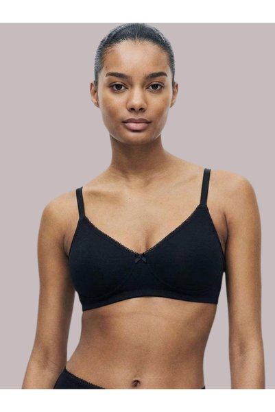 Eden By Styli Black Solid Cotton Non-Padded Comfort T-Shirt Bra
