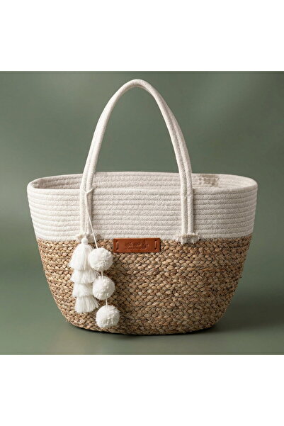 Alsaif Gallery Al Saif Gallery Wicker Thermos Bag, 45x29 cm - White