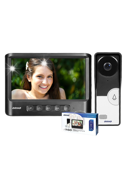 Orno Sonerie video cu ecran lat, fără fir, LCD 7', negru, IMAGO OR-VID-MC-1059/B