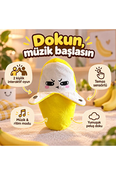 TAHA İTHALAT Müzikli İnteraktif Meyve Peluş Oyuncak – Dokunmatik Piyano, Tema...