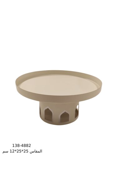 Generic Brand استاند تقديم معدن بيج فضي - صغير - 25×25×12 سم