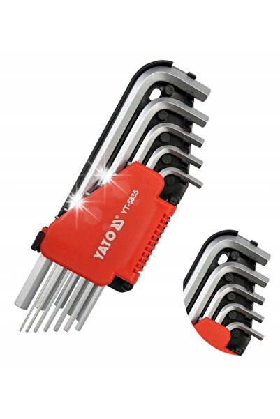 yato Set de chei hexagonale lungi în inchi, 12 bucăți YT-5835