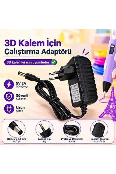 Genel Markalar 3d Kalemler İçin Adaptör, USB Kablo Değildir, 3D Kalem Çalıştı...