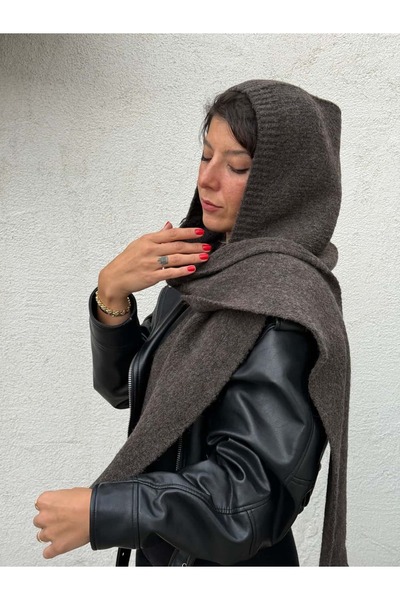 Tuysa Jewelry Yumuşak Dokulu Kapşonlu Tek Parça Atkı