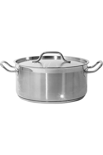 yato Caserolă joasă din oțel inoxidabil cu capac 28x13 cm 8L. - YG-00042