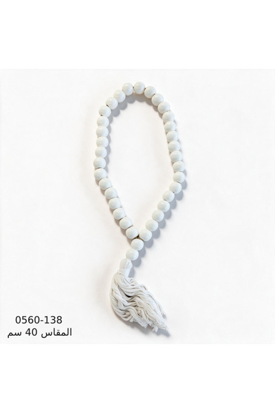 Generic Brand سبحة ديكور خشب أبيض - 40 سم