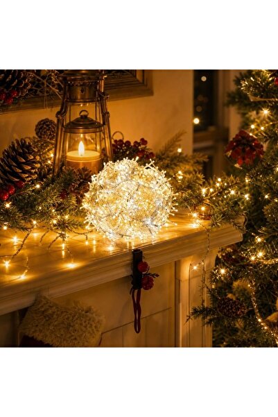 Kmt Style Ghirlandă decorativă LED baterii fir transparent, lumină caldă/albă...