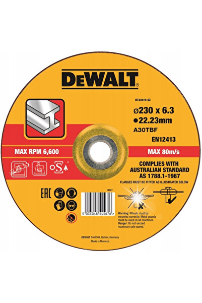 Dewalt DISC PENTRU TĂIEREA OȚELULUI INOXIDABIL 230x6 MM DT43919