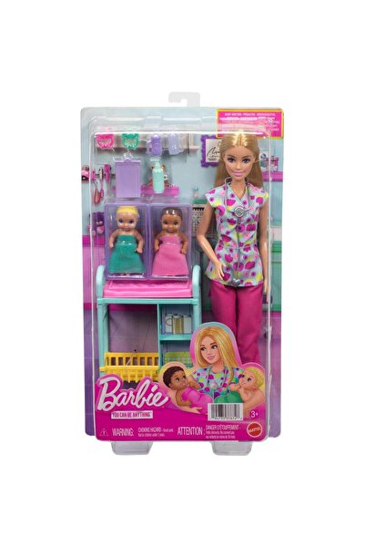 Barbie Set de joaca cu papusa, Barbie, Careers Baby Doctor, JMK12