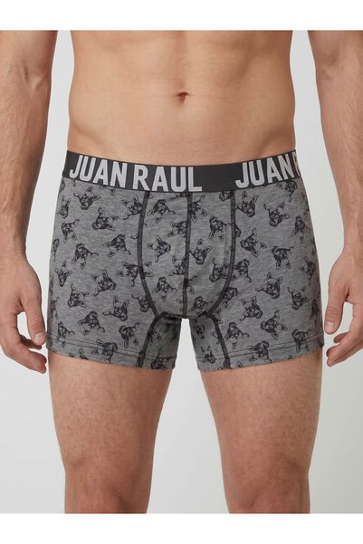 Juan Raul بوكسر رجالي منقوش باللون الرمادي الميلانج - DB349