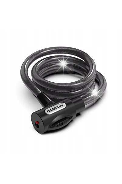 gerda Antifurt cablu bicicletă negru, corp rotund, FLEX 1200/10V BL 33655